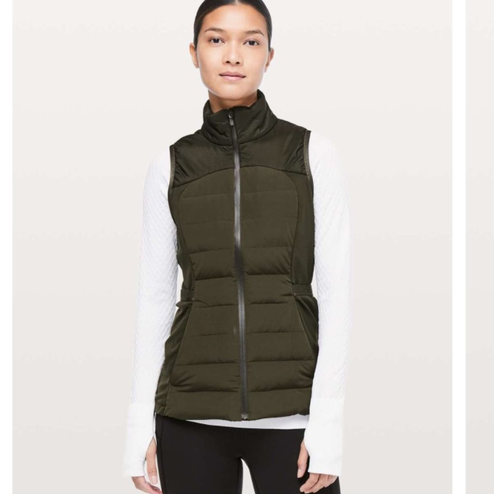 🚫SOLD🚫Lululemon Down For It All Vest Dark Olive Size 4